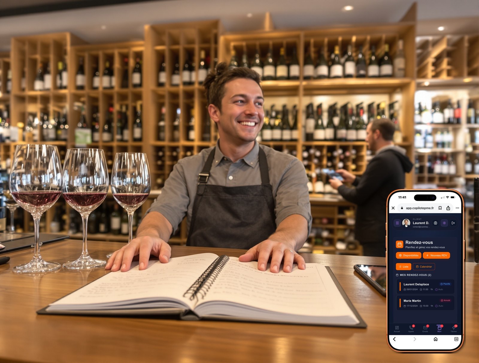 Caviste Gestion des Rendez-vous - satisfaction avec DuoPME