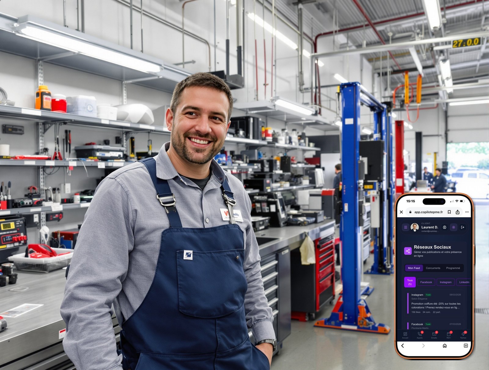 Centre contrôle technique Réseaux Sociaux - satisfaction avec DuoPME