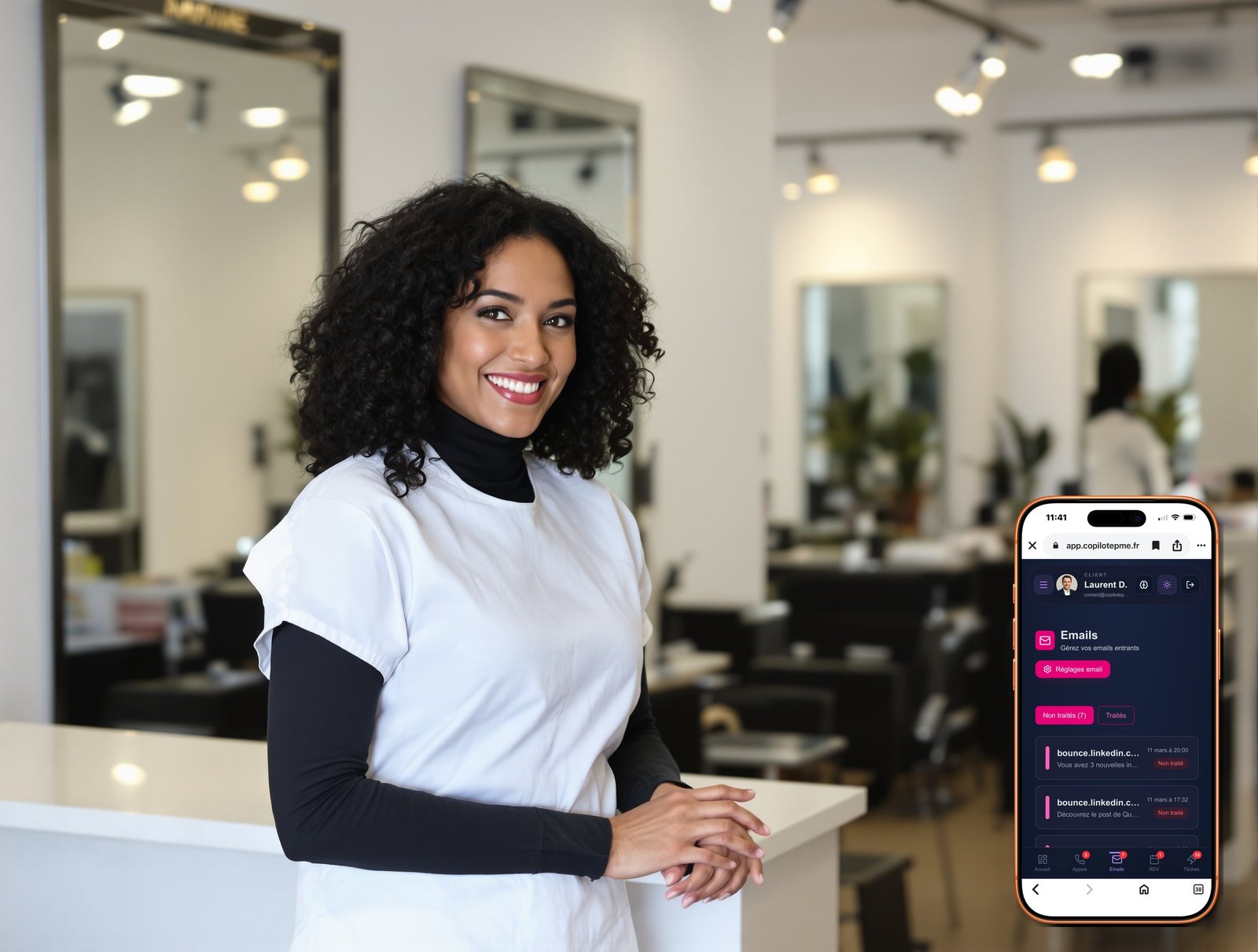 Coiffure Gestion des Emails - satisfaction avec DuoPME