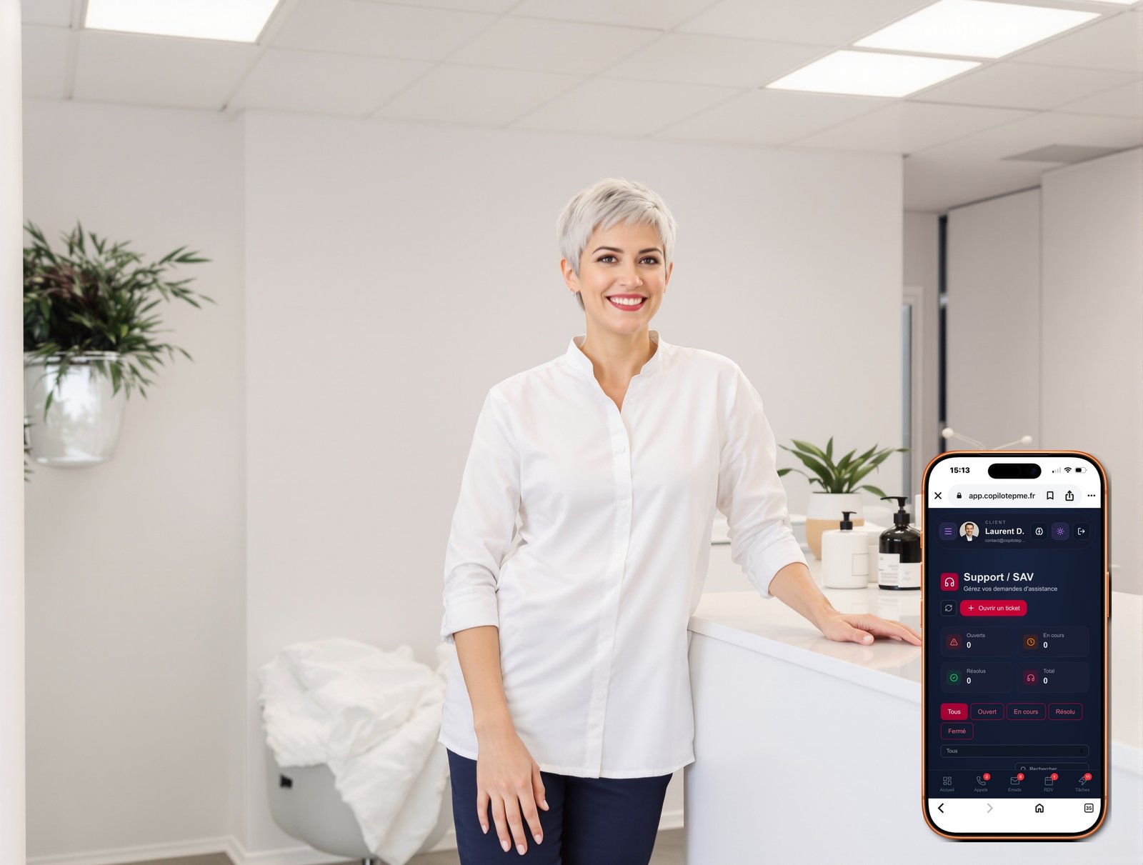 Esthéticienne Support SAV - satisfaction avec DuoPME