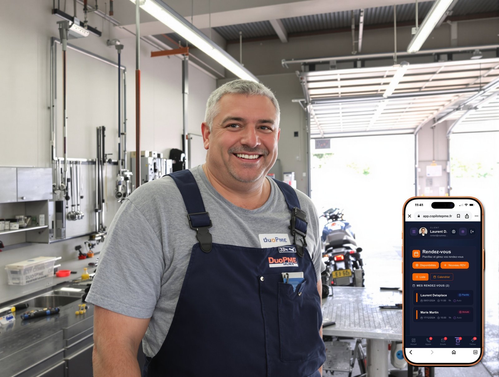 Réparateur moto Gestion des Rendez-vous - satisfaction avec DuoPME